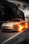 Aston martin in fire