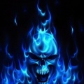 Skull blues flames - Fond iPhone