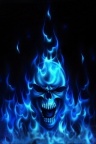 Skull blues flames - Fond iPhone