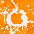 Peinture orange - Fond iPhone 5 - Logo Apple