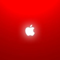 Apple logo fond rouge
