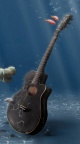 Guitare Noire sous l eau