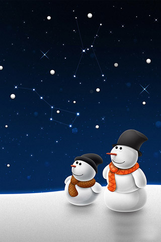 Winter snowman - Fond iPhone (2)