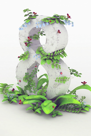 3D Huit fleurie - Fond iPhone